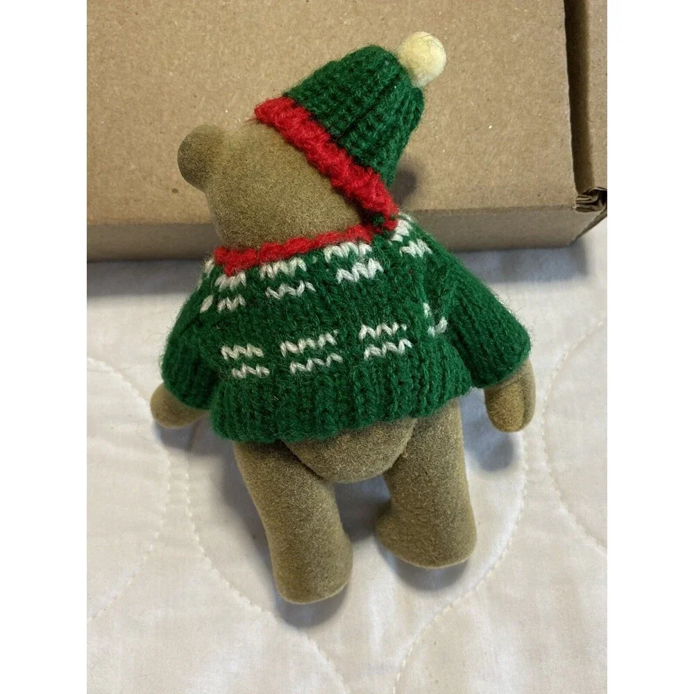 Gund Teddy Bear Miniature Jointed Winter Sweater & Hat Vintage HTF